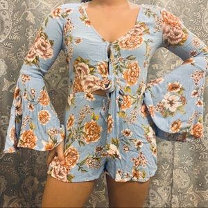 Billabong Blue Floral Romper